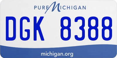 MI license plate DGK8388
