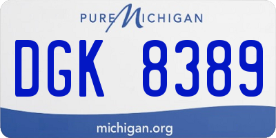 MI license plate DGK8389