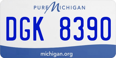 MI license plate DGK8390