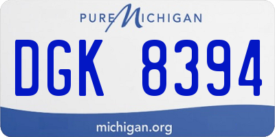 MI license plate DGK8394