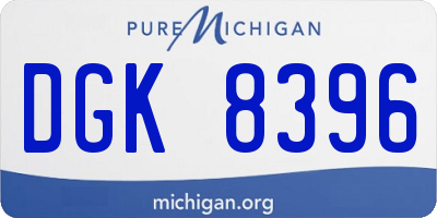 MI license plate DGK8396