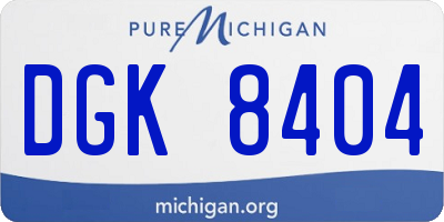 MI license plate DGK8404