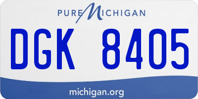 MI license plate DGK8405
