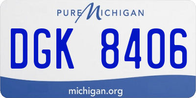MI license plate DGK8406