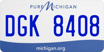 MI license plate DGK8408