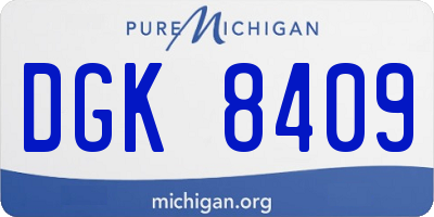 MI license plate DGK8409