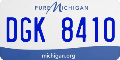 MI license plate DGK8410