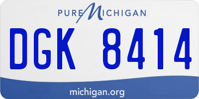 MI license plate DGK8414