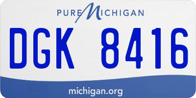MI license plate DGK8416