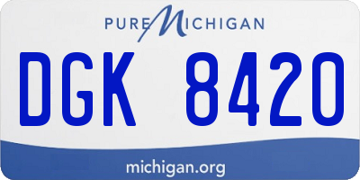MI license plate DGK8420