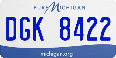 MI license plate DGK8422