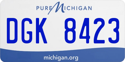 MI license plate DGK8423