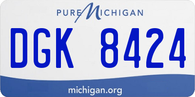 MI license plate DGK8424