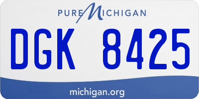 MI license plate DGK8425