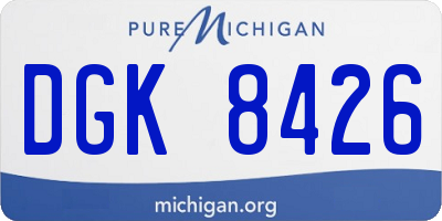 MI license plate DGK8426