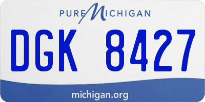 MI license plate DGK8427