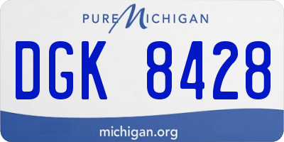 MI license plate DGK8428