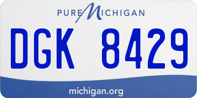 MI license plate DGK8429