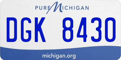 MI license plate DGK8430