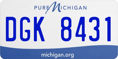 MI license plate DGK8431