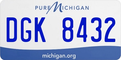 MI license plate DGK8432