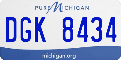 MI license plate DGK8434