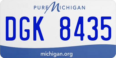 MI license plate DGK8435