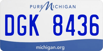 MI license plate DGK8436