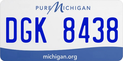 MI license plate DGK8438