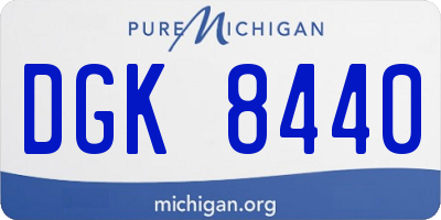 MI license plate DGK8440