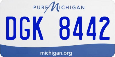 MI license plate DGK8442