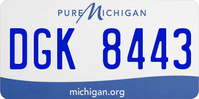 MI license plate DGK8443
