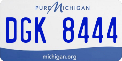 MI license plate DGK8444