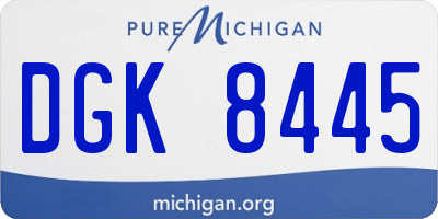 MI license plate DGK8445