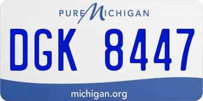 MI license plate DGK8447
