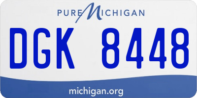 MI license plate DGK8448