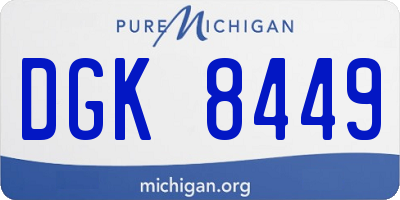 MI license plate DGK8449