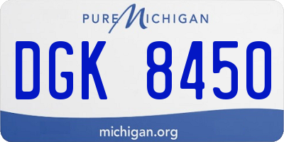 MI license plate DGK8450