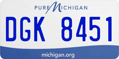 MI license plate DGK8451