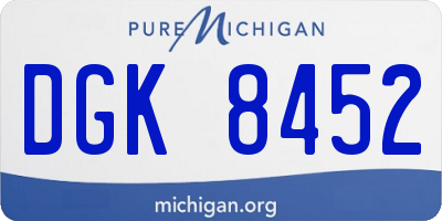 MI license plate DGK8452