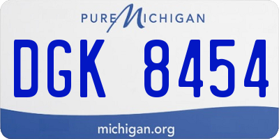 MI license plate DGK8454