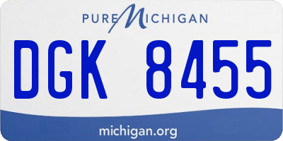 MI license plate DGK8455