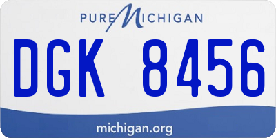 MI license plate DGK8456