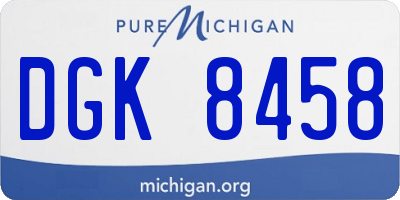 MI license plate DGK8458