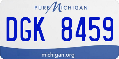 MI license plate DGK8459