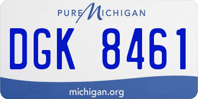 MI license plate DGK8461