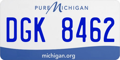 MI license plate DGK8462