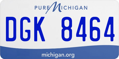 MI license plate DGK8464