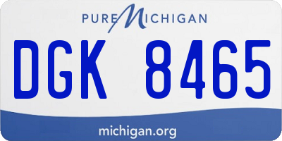 MI license plate DGK8465
