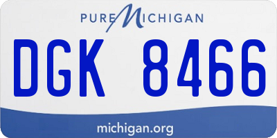 MI license plate DGK8466